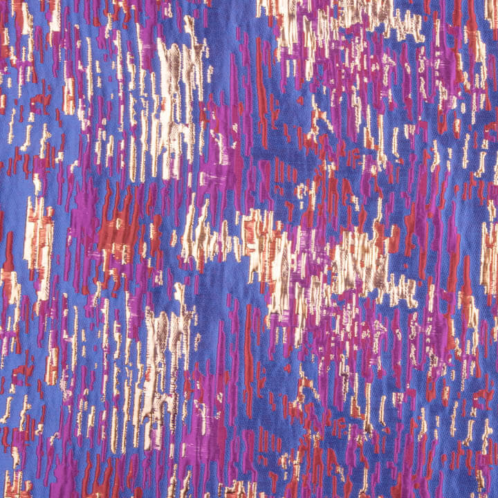 Jacquard fantaisie pailleté bleu multicolore - Ribes y Casals