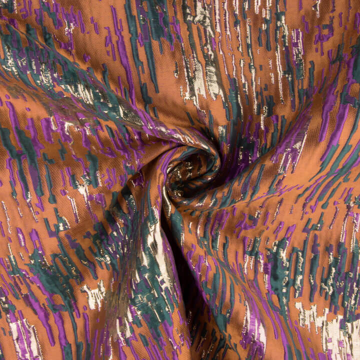 Jacquard fantaisie pailleté terracotta multicolore - Ribes y Casals
