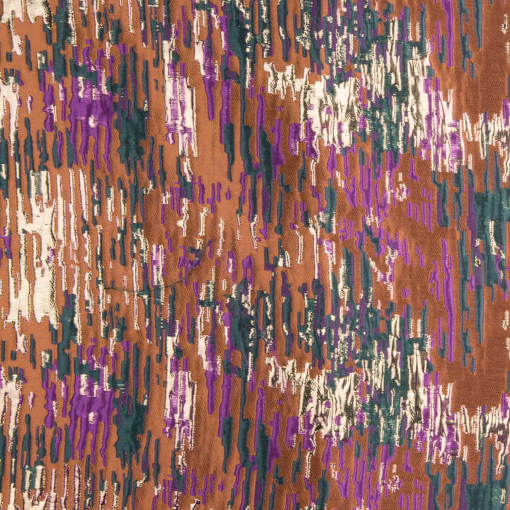 Jacquard fantaisie pailleté terracotta multicolore - Ribes y Casals