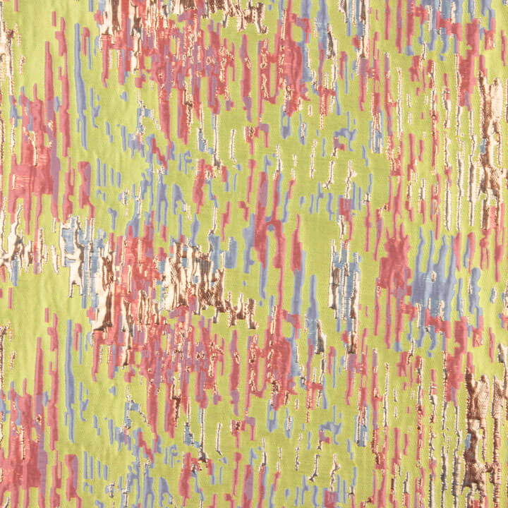 Jacquard fantaisie pailleté vert citron multicolore - Ribes y Casals