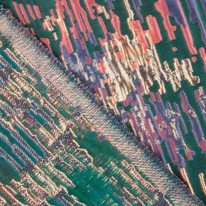 Jacquard fantaisie pailleté vert pétrole multicolore - Ribes y Casals