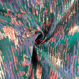 Jacquard fantaisie pailleté vert pétrole multicolore - Ribes y Casals