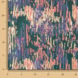 Jacquard fantaisie pailleté vert pétrole multicolore - Ribes y Casals