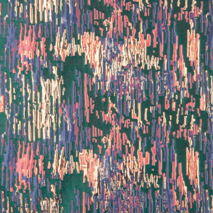 Jacquard fantaisie pailleté vert pétrole multicolore - Ribes y Casals