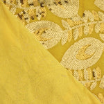 Tissu en velours brodé « Yellow Dahlia » avec paillettes - Ribes y Casals