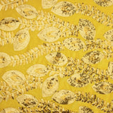 Tissu en velours brodé « Yellow Dahlia » avec paillettes - Ribes y Casals