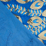 Velours Blue Dahlia brodé de paillettes - Ribes y Casals