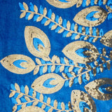 Velours Blue Dahlia brodé de paillettes - Ribes y Casals