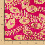 Tissu en velours brodé de paillettes « Dalia » fuchsia - Ribes y Casals