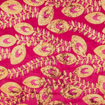 Tissu en velours brodé de paillettes « Dalia » fuchsia - Ribes y Casals