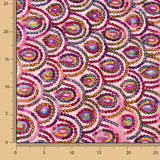 Tulle fuchsia fantaisie élastique à sequins prismatiques - Ribes y Casals