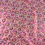 Tulle fuchsia fantaisie élastique à sequins prismatiques - Ribes y Casals