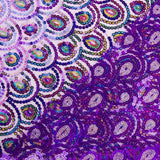 Tulle violet fantaisie élastique à sequins prismatiques - Ribes y Casals