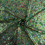 Tulle noir fantaisie élastique à sequins prismatiques - Ribes y Casals
