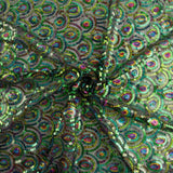 Tulle noir fantaisie élastique à sequins prismatiques - Ribes y Casals
