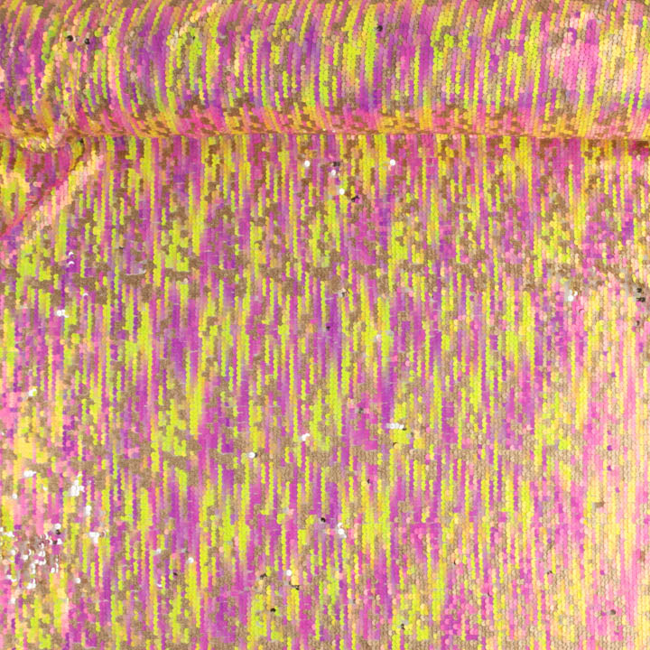 Tulle fantaisie à sequins irisés Aurora Fuchsia - Ribes y Casals