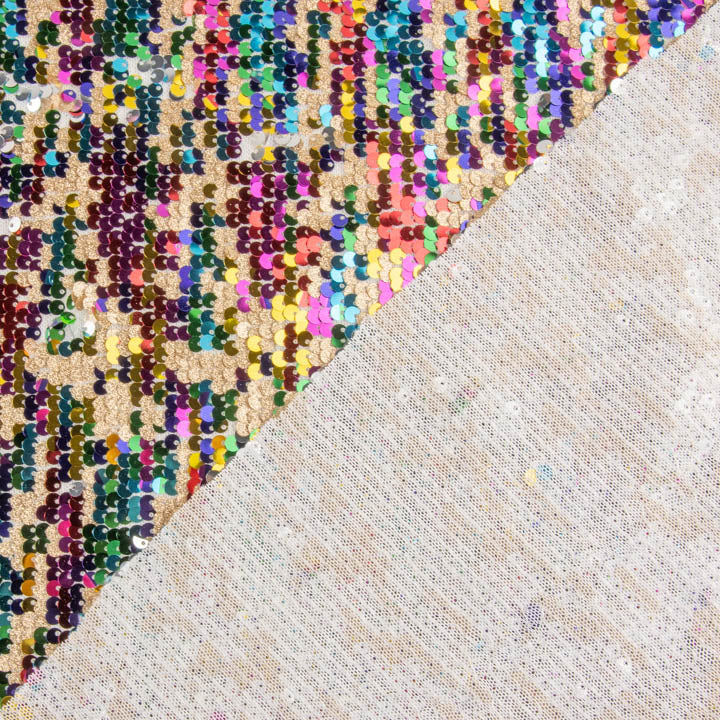 Tulle fantaisie à tissu à sequins irisés Aurora multicolore - Ribes y Casals