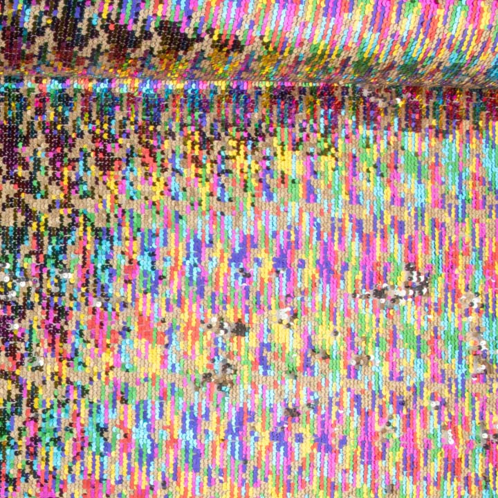 Tulle fantaisie à tissu à sequins irisés Aurora multicolore - Ribes y Casals