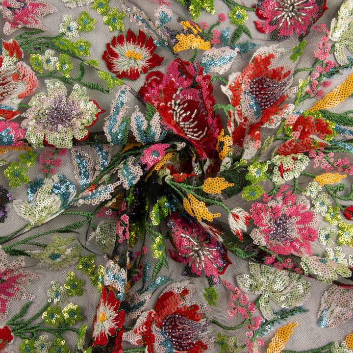 Broderie avec strass et sequins Versailles multicolores - Ribes y Casals
