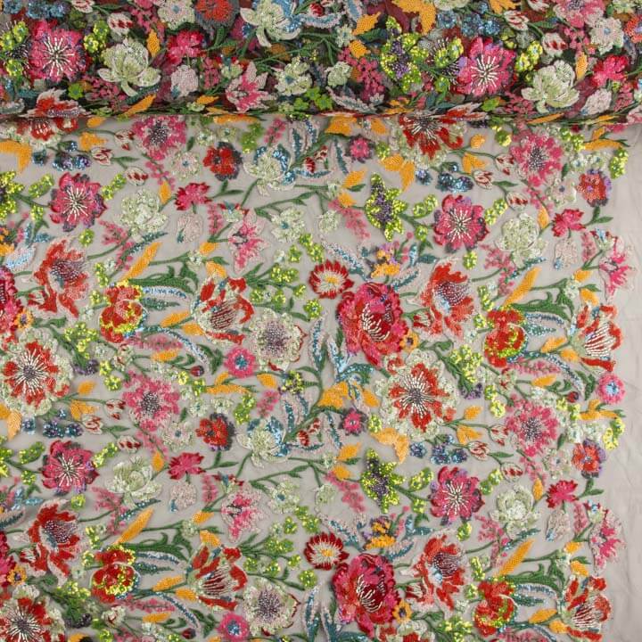 Broderie avec strass et sequins Versailles multicolores - Ribes y Casals