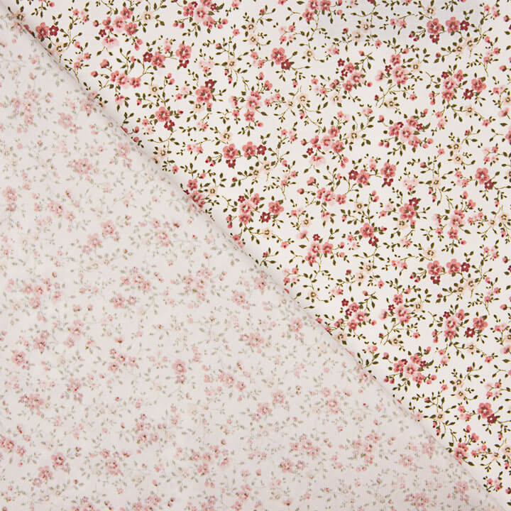 Viyela imprimée de petites fleurs rouges et grenat - Ribes y Casals