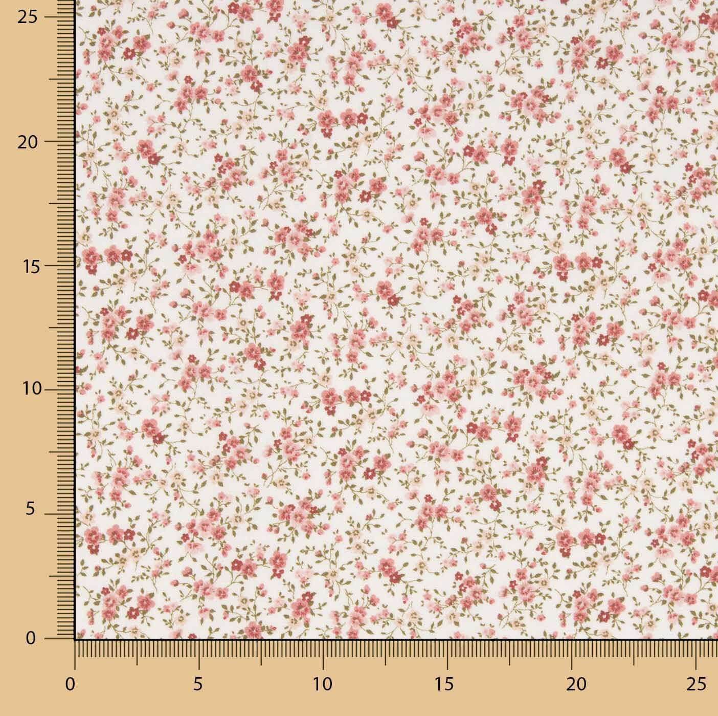 Viyela imprimée de petites fleurs rouges et grenat - Ribes y Casals