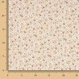 Viyela imprimée de petites fleurs corail et vertes - Ribes y Casals