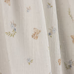 Mousseline plumetis « Petits oursons fleuris » bleue - Ribes y Casals