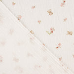 Mousseline plumetis « Petits oursons et fleurs roses » - Ribes y Casals