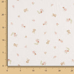 Mousseline plumetis « Petits oursons et fleurs roses » - Ribes y Casals