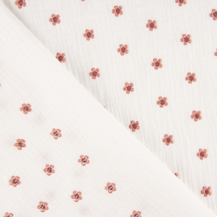 Bambula brodée de fleurs corail - Ribes y Casals
