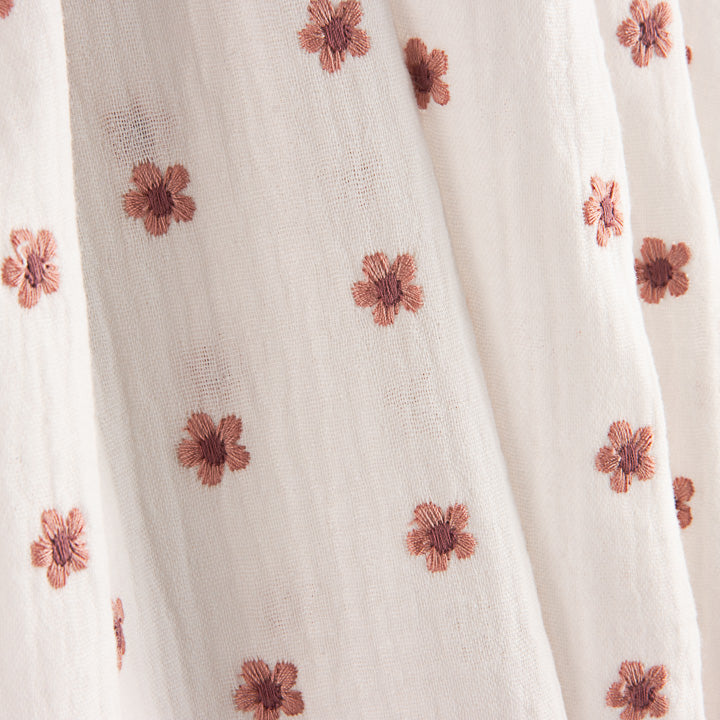 Bambula brodée de fleurs corail - Ribes y Casals