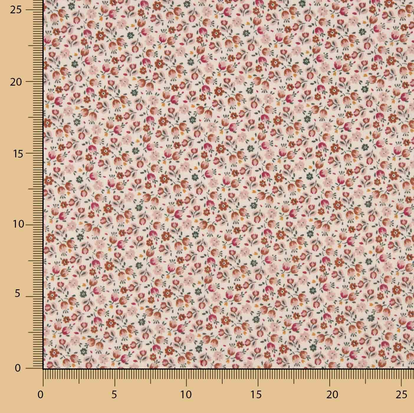 Double gaze fleuri Liberty rose - Ribes y Casals