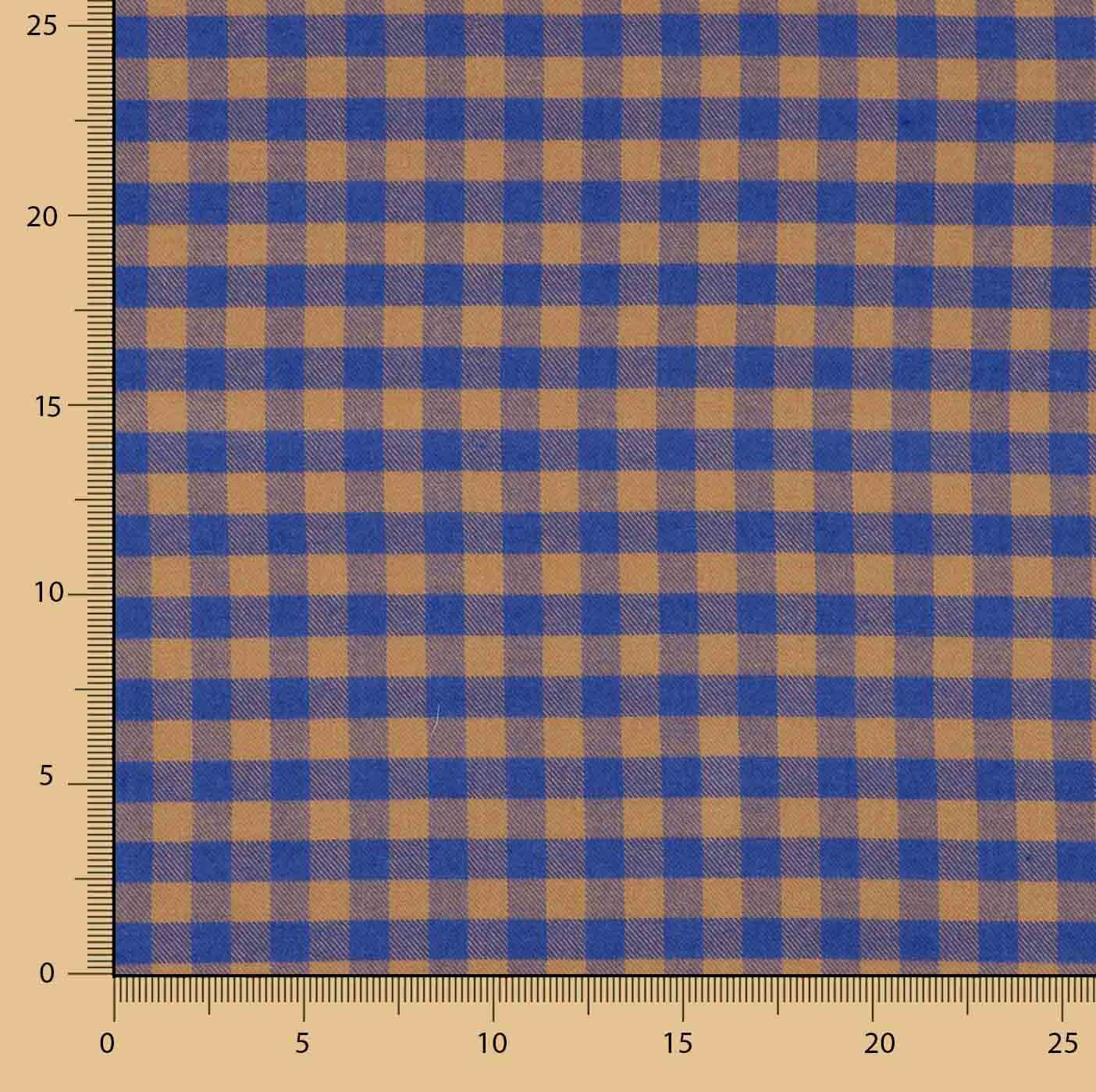 T-shirt en tissu de coton à carreaux bleus et marron - Ribes y Casals