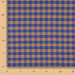 T-shirt en tissu de coton à carreaux bleus et marron - Ribes y Casals