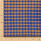 T-shirt en tissu de coton à carreaux bleus et marron - Ribes y Casals