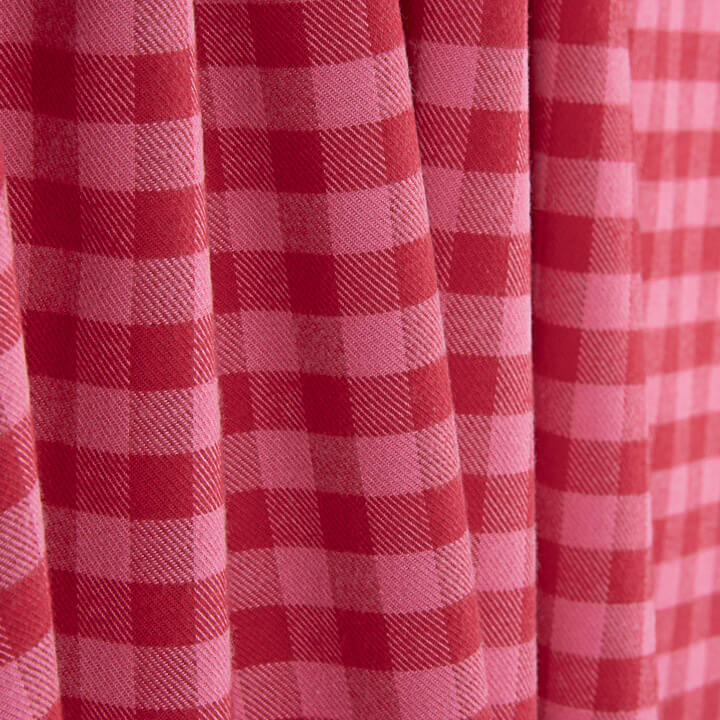 T-shirt en tissu de coton à carreaux roses et rouges - Ribes y Casals