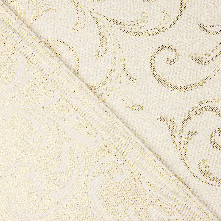 Toile de coton jacquard avec Lurex doré et motifs de branches décoratives - Ribes y Casals