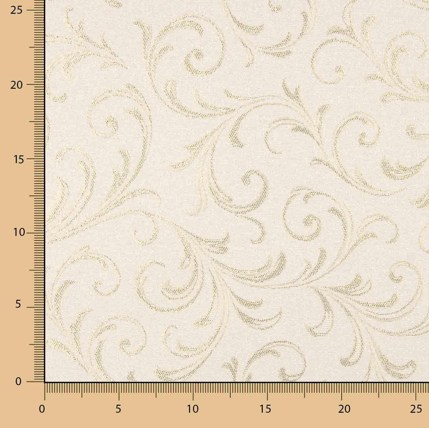 Toile de coton jacquard avec Lurex doré et motifs de branches décoratives - Ribes y Casals