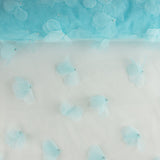 Tulle bleu turquoise fleuri en 3D et avec des perles - Ribes y Casals