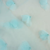 Tulle bleu turquoise fleuri en 3D et avec des perles - Ribes y Casals