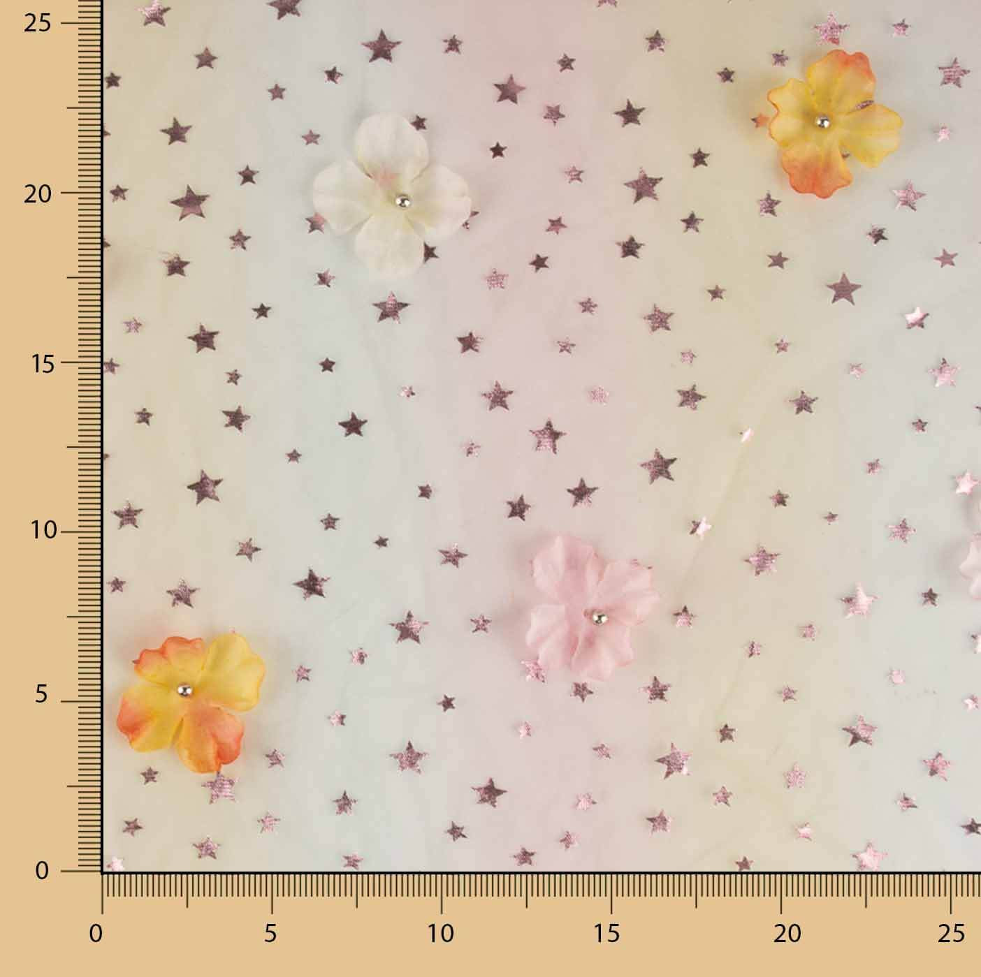 Tulle « Arc-en-ciel Ciel des fées » avec fleurs en 3D et étoiles - Ribes y Casals