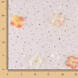 Tulle « Jardin des fées » mauve avec fleurs en 3D et lamé argenté - Ribes y Casals