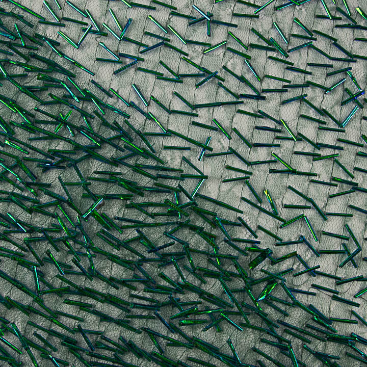 Tulle vert avec bugles brodés - Ribes y Casals