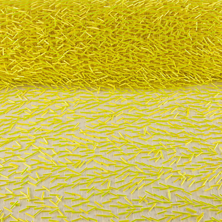 Tulle jaune avec bugles brodés - Ribes y Casals