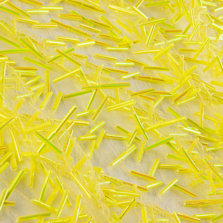 Tulle jaune avec bugles brodés - Ribes y Casals