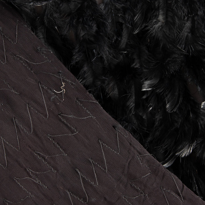 Tissu de viscose noir à plumes - Ribes y Casals