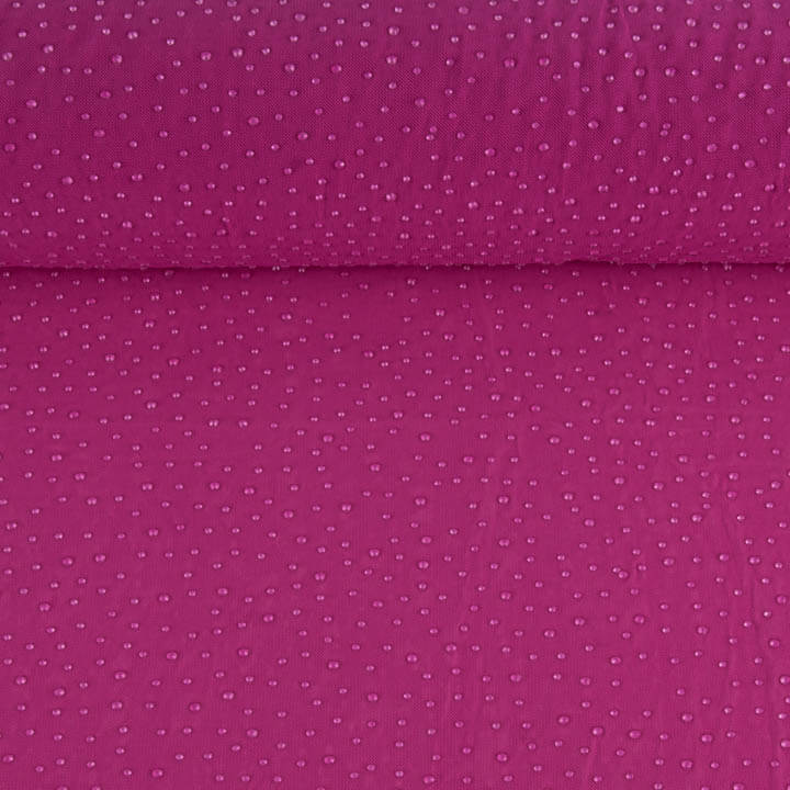 Tulle extensible fuchsia effet gouttes d'eau - Ribes y Casals