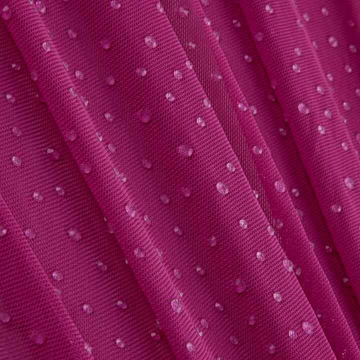 Tulle extensible fuchsia effet gouttes d'eau - Ribes y Casals