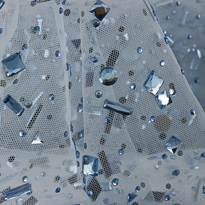 Tulle de luxe bleu avec strass assortis - Ribes y Casals